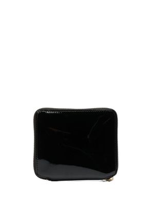 Comme Des Garçons Wallet portefeuille zippé en cuir verni - Noir