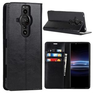 Sony Xperia Pro-I Wallet Leren Hoesje met Standaard - Zwart