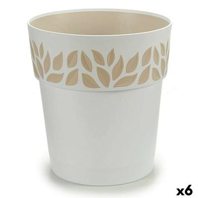 Zelfwaterende bloempot Stefanplast Cloe Wit Plastic 25 x 25 x 25 cm (6 Stuks)