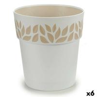 Zelfwaterende bloempot Stefanplast Cloe Wit Plastic 25 x 25 x 25 cm (6 Stuks)