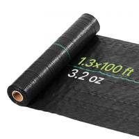VEVOR Onkruidbestrijdingsdoek 0,4 x 30,5 m Tuinvlies 90 g/m², Polypropyleen Onkruidmat, Onkruidbarrière met hoge ventilatie en drainage, Wortelbarrière voor kassen, boerderijen en tuinen, Zwart