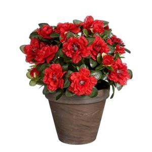 Mica Decorations Azalea Kunstplant - H31 x Ø26 cm - Rood