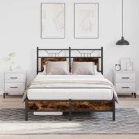 Bedframe zonder matras hout gerookt eikenkleurig 120x200 cm