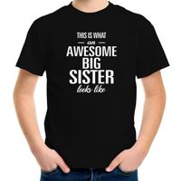 Awesome big sister/ grote zus cadeau t-shirt zwart meisjes / kinderen