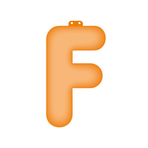 Opblaasbare letter F oranje   -