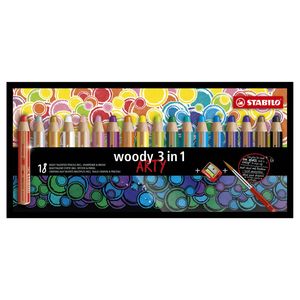 Stabilo woody arty kleurpotloden 18 kleuren + puntenslijper