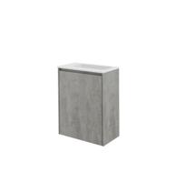 Storke Edge zwevend toiletmeubel 40 x 22 cm beton donkergrijs met Fina wastafel in matte Solid Surface