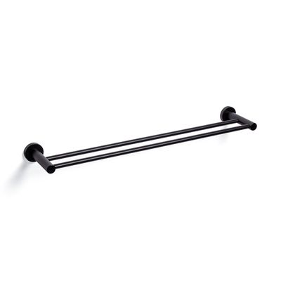 Ozean Eternal Handdoekhouder - dubbel - rond - mat zwart SW209327