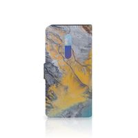 Xiaomi Redmi K20 Pro Bookcase Marble Blue Gold