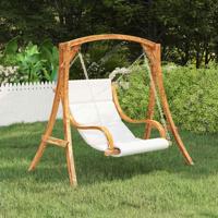 Schommelstoel zonder schommelframe met kussen gebogen hout