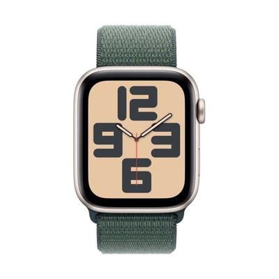 Apple Watch SE GPS + Cellular 44mm Aluminium Case met Lake Green Sport Loop Smartwatch Grijs