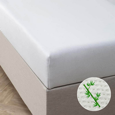 Hoeslaken - Bamboe Stretch - Wit - 180x200cm - Wit - Fresh And Co - Dekbed-Discounter.nl