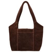 Hide & Stitches Suède Shopper/Handtas Brazos Donker Bruin