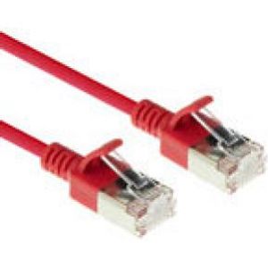 ACT Rode 0,5 meter LSZH U/FTP CAT6A datacenter slimline patchkabel snagless met RJ45 connectoren