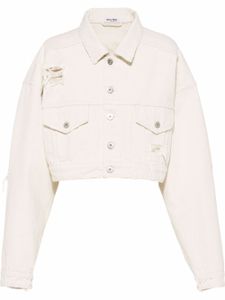 Miu Miu veste crop en jean - Blanc