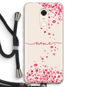 Hartjes en kusjes: Xiaomi Redmi 5 Transparant Hoesje met koord