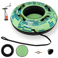 100 cm Opblaasbare Sneeuwslee/Hoogwaardige Rubberen Binnenband/Stijve Bodem/Trekband/Opblaaspomp/voor Kinderen Volwassenen Donkergroen