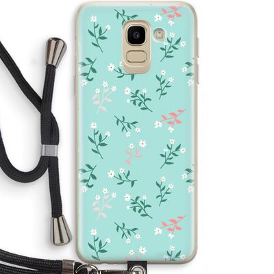 Small white flowers: Samsung Galaxy J6 (2018) Transparant Hoesje met koord