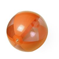 Opblaasbare strandbal plastic oranje 28 cm - thumbnail
