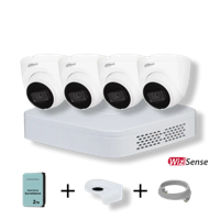 Dahua Camera Set met 4x 4MP Witte WizSense Camera's - 2TB HDD - 4-kanaals Recorder