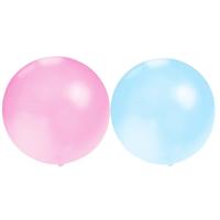 Bellatio Decorations Ballonnen - groot formaat - 10x stuks - blauw en roze - Diameter 60 cm