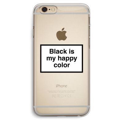 Black is my happy color: iPhone 6 Plus / 6S Plus Transparant Hoesje