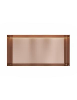 Hotbath &MORE Inbouwnis 30x60x10cm frameless + LED Geborsteld Koper PVD
