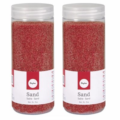 4x pakjes fijn decoratie zand rood 475 ml