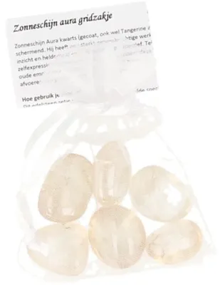 Trommelstenen Zonneschijn Aura (gecoat) - 6 stuks