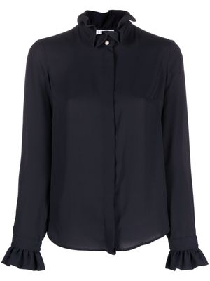 Claudie Pierlot blouse volantée à manches longues - Bleu