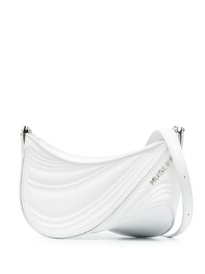 Mugler petit sac à bandoulière embossé Spiral Curve 01 - Blanc