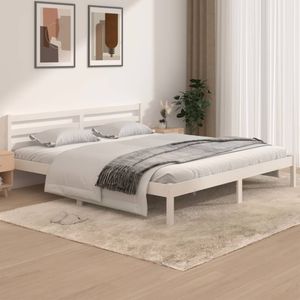 Bedframe massief grenenhout wit 180x200 cm 6FT Super King