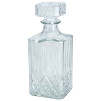 Glazen decoratie fles/karaf 900 ml/9 x 23 cm voor water of likeuren - Whiskeykaraffen - thumbnail