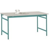 Manuflex BB3011.5021 Bijzettafel basis stationair met melamine tafelblad in waterblauw RAL 5021, bxdxh: 1000 x 600 x 780 mm Waterblauw - thumbnail