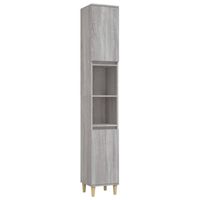 The Living Store Badkaast Eiken Grijs 30x30x190cm - Duurzaam materiaal