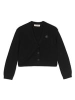 TWINSET Kids cardigan à plaque logo - Noir