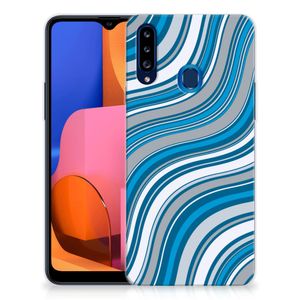 Samsung Galaxy A20s TPU bumper Waves Blue