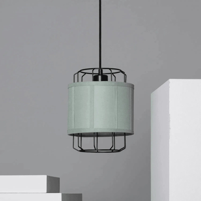 Kooi hanglampje met stoffen kap E27 fitting &apos;Claire&apos;