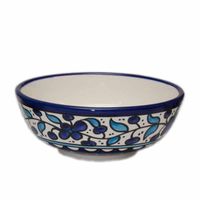 Blauwe Fair-Trade Müsli-Schaal met Bloemen