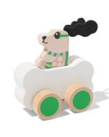 HEMA Auto met superheld hond 10x11x6.5cm hout