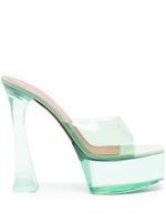 Amina Muaddi sandales Dalida Glass 145 mm à plateforme - Vert - thumbnail