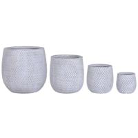 Plantenbakkenset Home ESPRIT Bruin Grijs Vezel Magnesium 50 x 50 x 54 cm (4 Stuks)