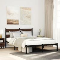 Bedframe met hoofdbord zonder matras bruin eiken 137x190 cm Bedframe met hoofdbord zonder matras bruin eiken 137x190 cm