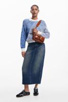 Denim midirok - BLUE - S - thumbnail