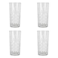 HAES DECO - Waterglas, Drinkglas set van 4 glazen - inhoud glas 300 ml / Ø 7x14 cm