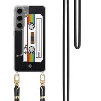 Samsung Galaxy S24 Plus hoesje met zwart koord - Cassette mixtape Samsung Galaxy S24 Plus hoesje met zwart koord - Cassette mixtape