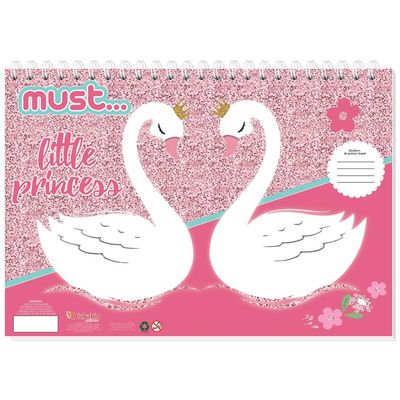 Must Sticker- En Kleurboek Zwaan 33 Cm Papier Roze 40 Pagina's