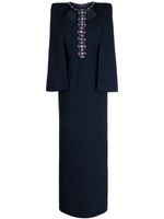 Jenny Packham robe courte Lucille à ornements en cristal - Bleu