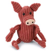 Honden knuffel Ripped Pig Piggi, donkerrood - thumbnail