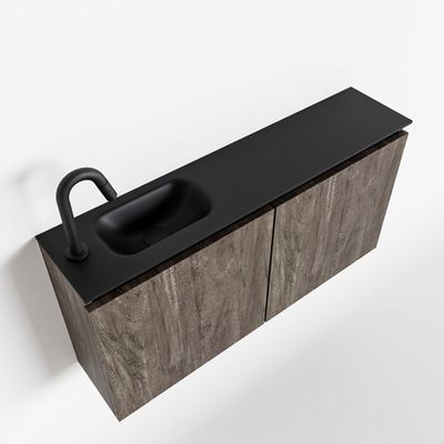 Toiletmeubel Mondiaz Ture | 100 cm | Meubelkleur Dark brown | Eden wastafel Urban Links | 1 kraangat